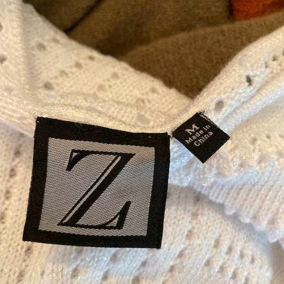 Z brand white sweater cotton/rayon mix size medium - Picture 9 of 9